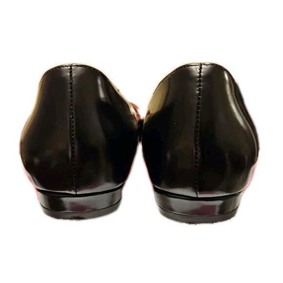 Tory Burch Patos Point Toe Black Flat Patent Leather Gold Medal, Womens Size 7 M - Picture 3 of 10